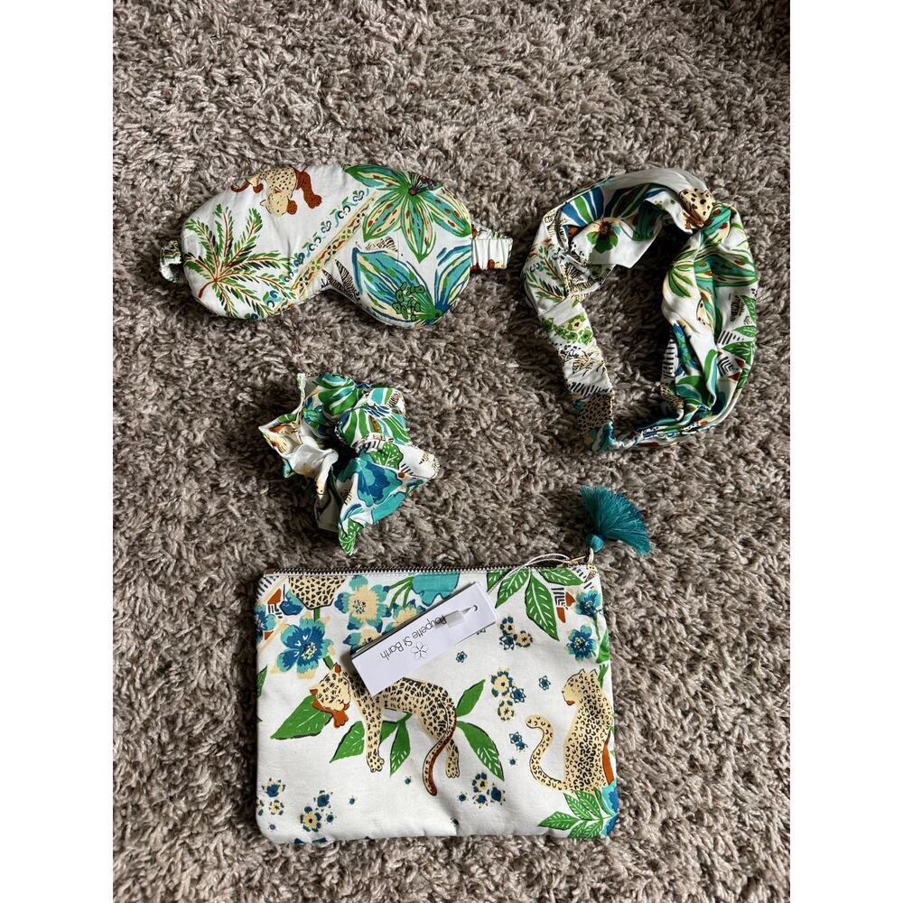 NWT Poupette St. Barth Leopard Jungle Print Travel Set